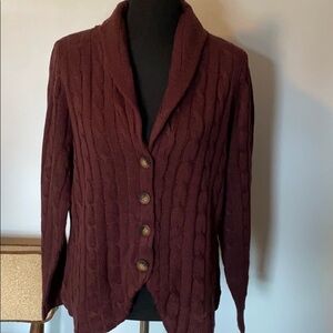 Jessica London Women’s button Front Cardigan wine
